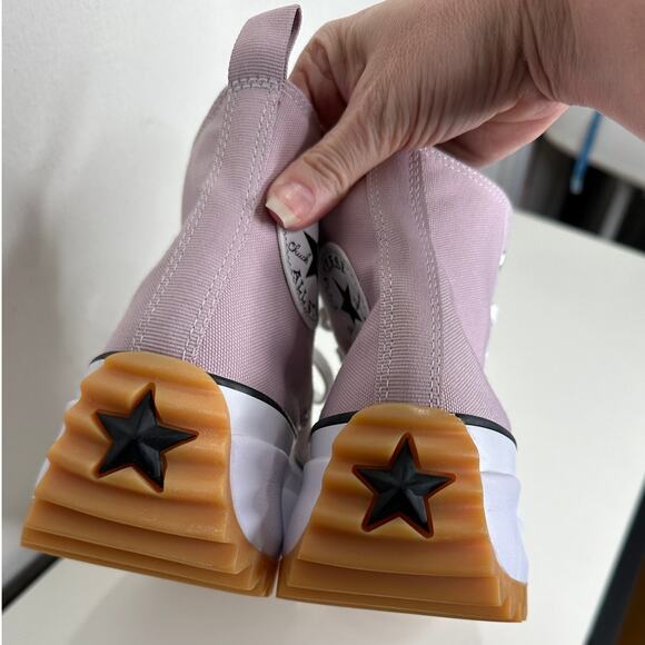 Converse Run Star Hike High Top Platform Sneaker Pink & White W 9 / M 7 - Picture 9 of 16